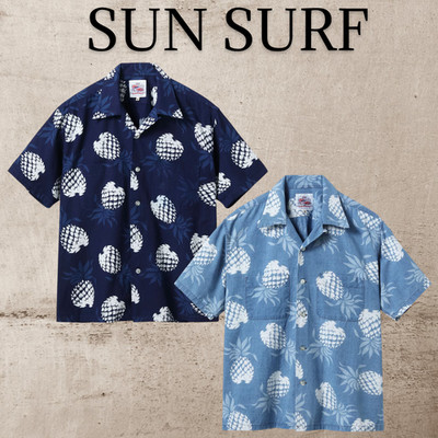 SUN SURF DK39641 DUKE KAHANAMOKU COTTON HAWAII SHIRT PINEAPPLE Japan Neu