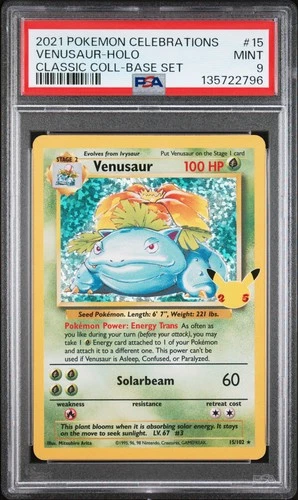 2021 POKEMON CELEBRATIONS CLASSIC COLL #15 VENUSAUR-HOLO PSA 9