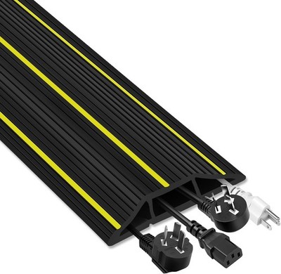 Floor Cord Cover, 6ft Floor Cable Cover Heavy Duty Rubber Cable Protector 3 Chan