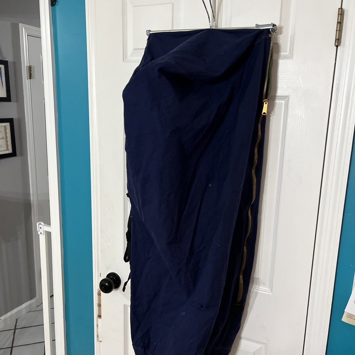 US Navy denim laundry bag With Bracket And Pocket 38 X 23