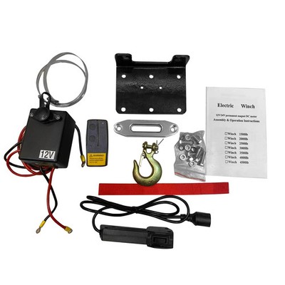 3500LBS 12V Electric Winches Waterproof Off-Road Winch for Car/ATV/ Boat/Trailer