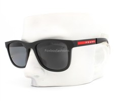 Prada Linea Rossa Sunglasses SPS 04X DG0-02G Matte Black Rubber Polarized w/case