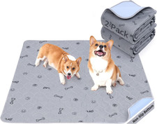 Washable Pee Pads for Dogs, 2Pack Reusable Puppy Pads, Absorbent Whelping Pads w