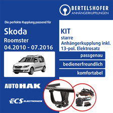 Für SKODA Roomster Typ 5J 04.2010-07.2016 AHK starr +13pol spezifisch E-Satz TOP