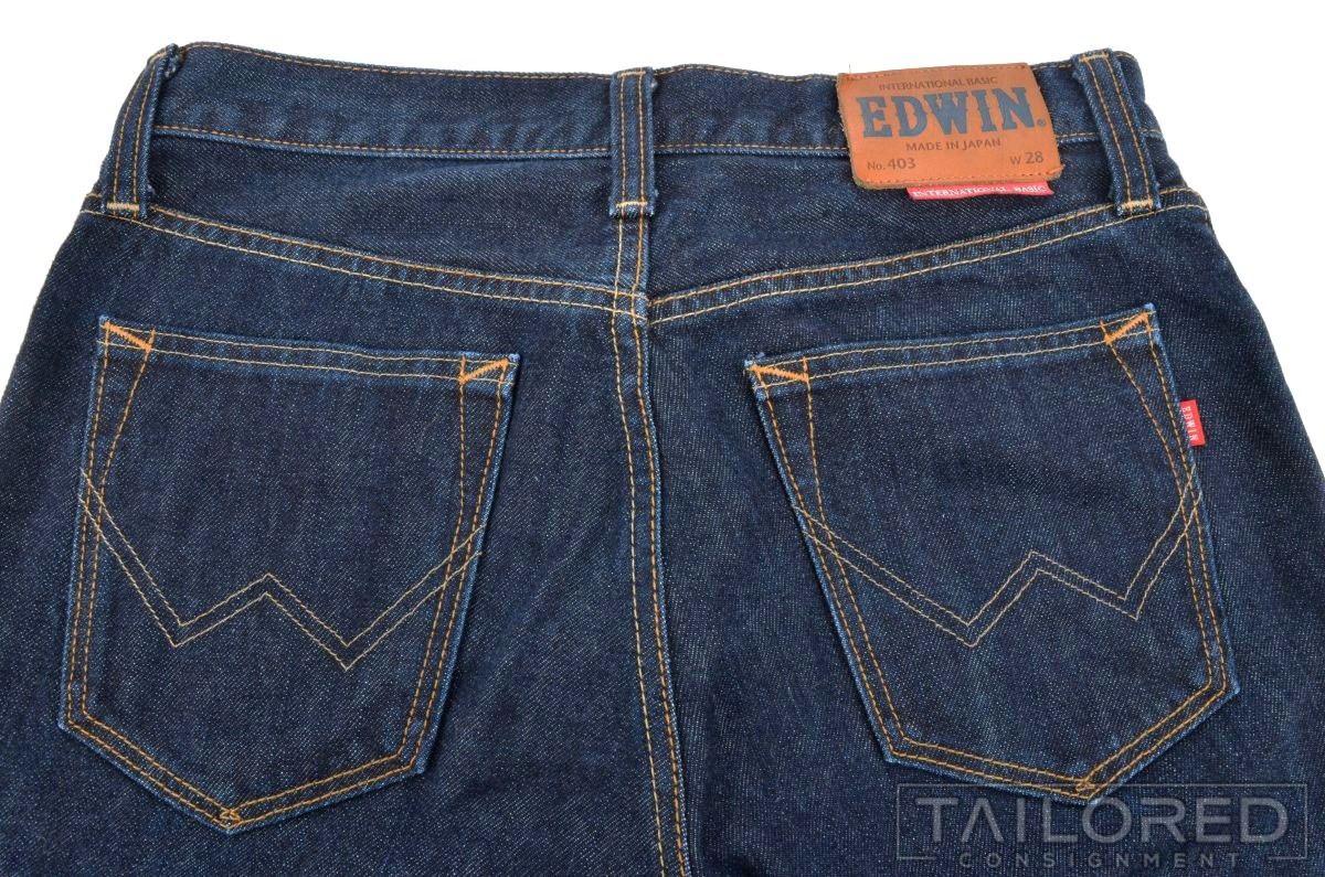 EDWIN 403 Solid Blue 100% Cotton Mens Pants Jeans JAPAN - 28 | eBay