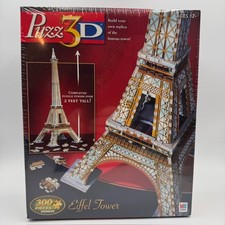 Puzz 3D Eiffel Tower 300 Piece Foam Backed Puzzle Milton Bradley Wrebbit NEW