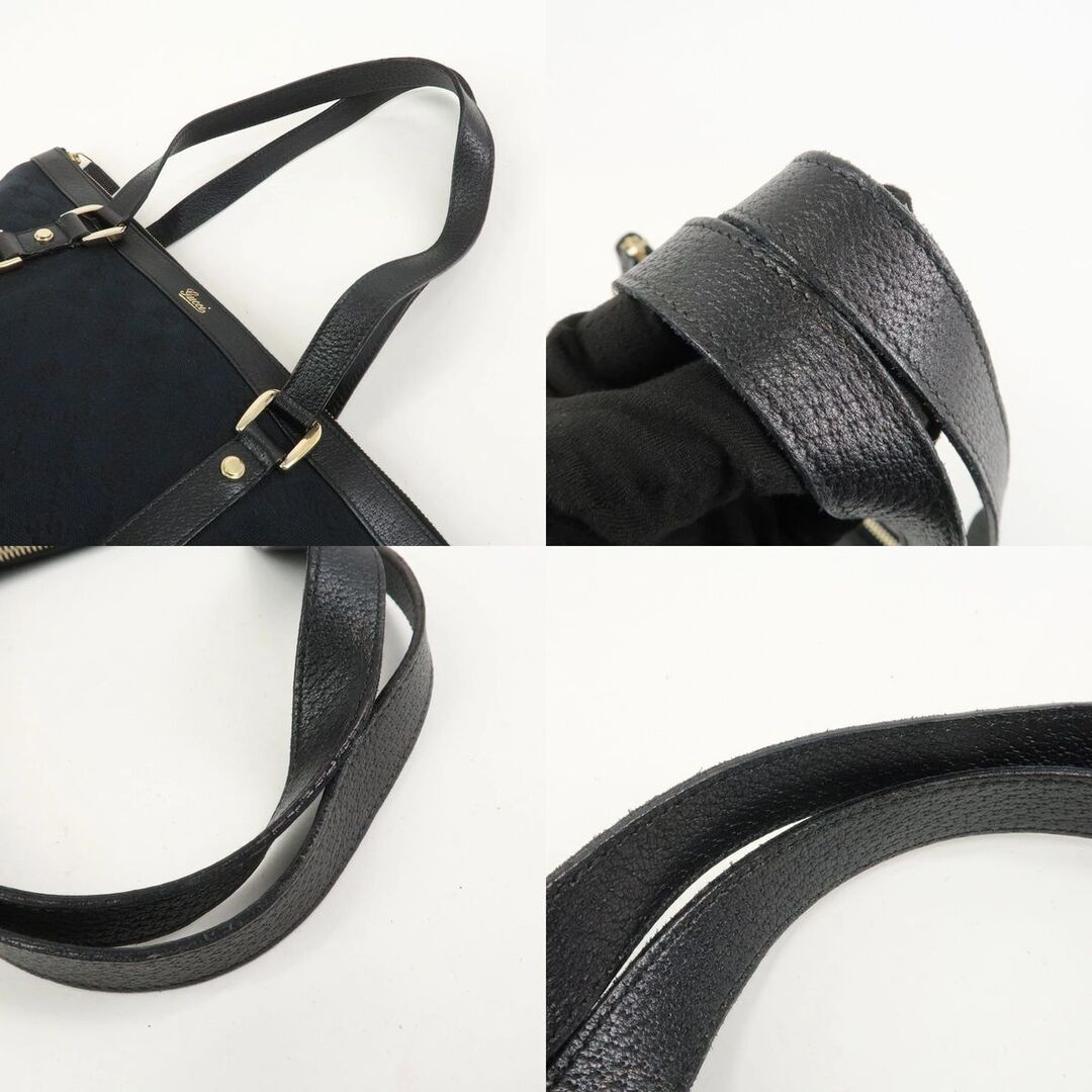 Gucci Abbey GG Canvas Leather Tote Shoulder Bag Black Used thumbnail 6