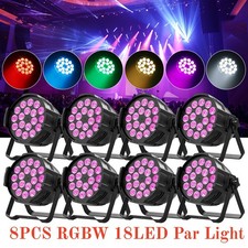 8PCS 18x10W LED PAR Light RGBW Stage Lighting DMX512 DJ Disco Party Show Church
