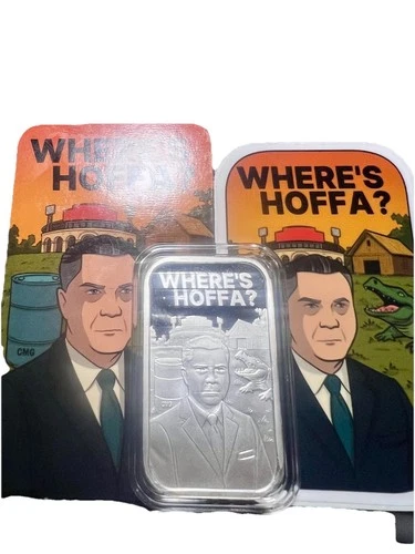 CMG Mint “Where’s Hoffa?” 1 oz .999 Silver Proof-Like Bar in Capsule w/ COA
