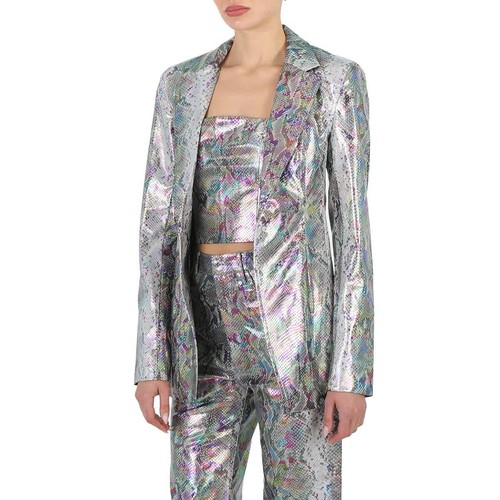 Rotate Ladies Spiced Plum Comb Snake Print Blazer - 第 2/7 張圖片