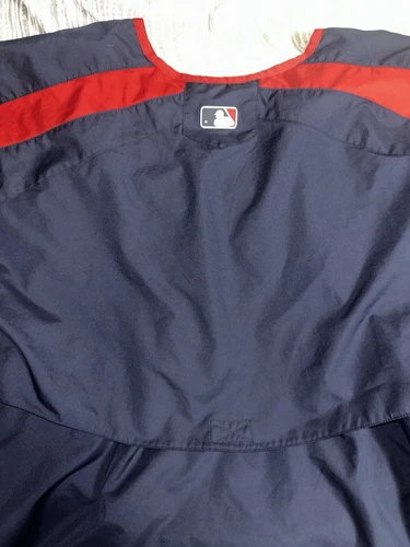Majestic MLB Atlanta Braves Windbreaker Pullover Warmup Size Extra Large XL - Picture 6 of 7