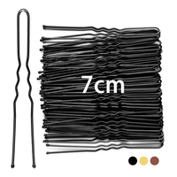 Haarnadeln 50 StüCk 7Cm U-FöRmige Bobby Pins Schwarz Metall Haarschmuck Damen