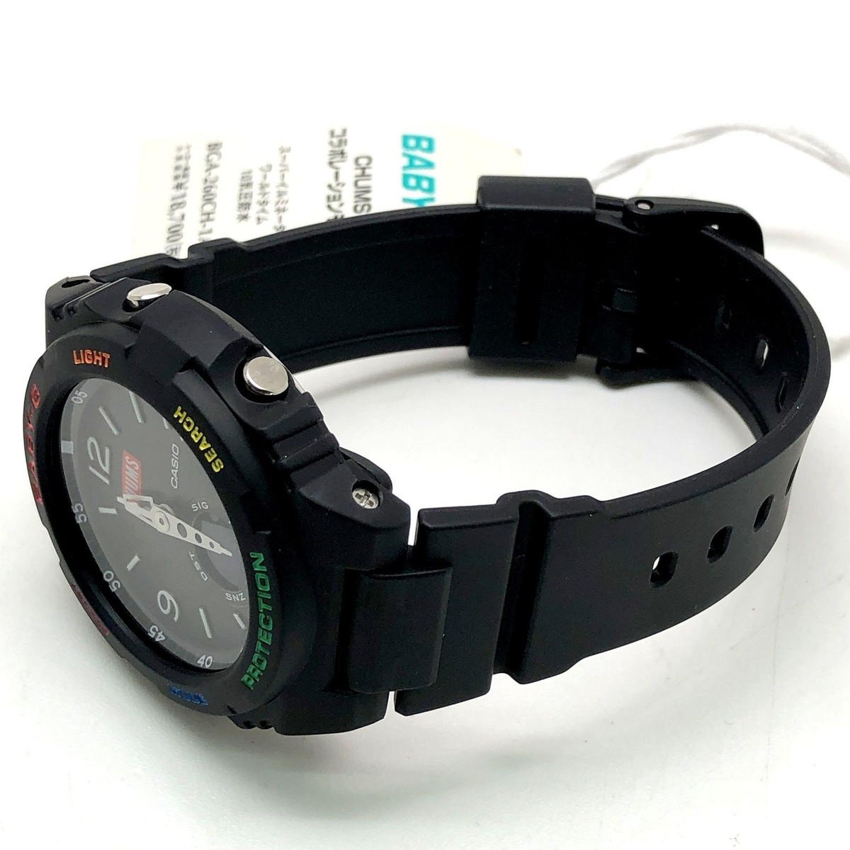 【希少コラボ】BABY-G CHUMS BGA-260CH 限定モデル 黒 Baby-G BGA-260CH-1A CHUMS Collab Black Rainbow LED Used From Japan