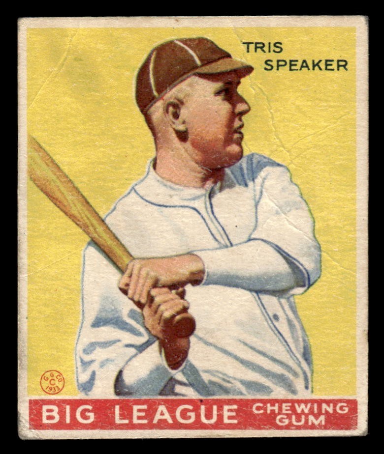 Tris Speaker #89 Baseball Cards 1933 Goudey trading card — raw and PSA graded price guide