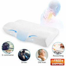 Memory Foam Cervical Neck Pillow. Ergonomic Pillow for Sleeping, Snoring