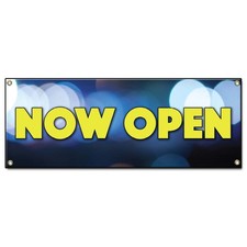 Now Open Banner Concession Stand Food Truck Single Sided