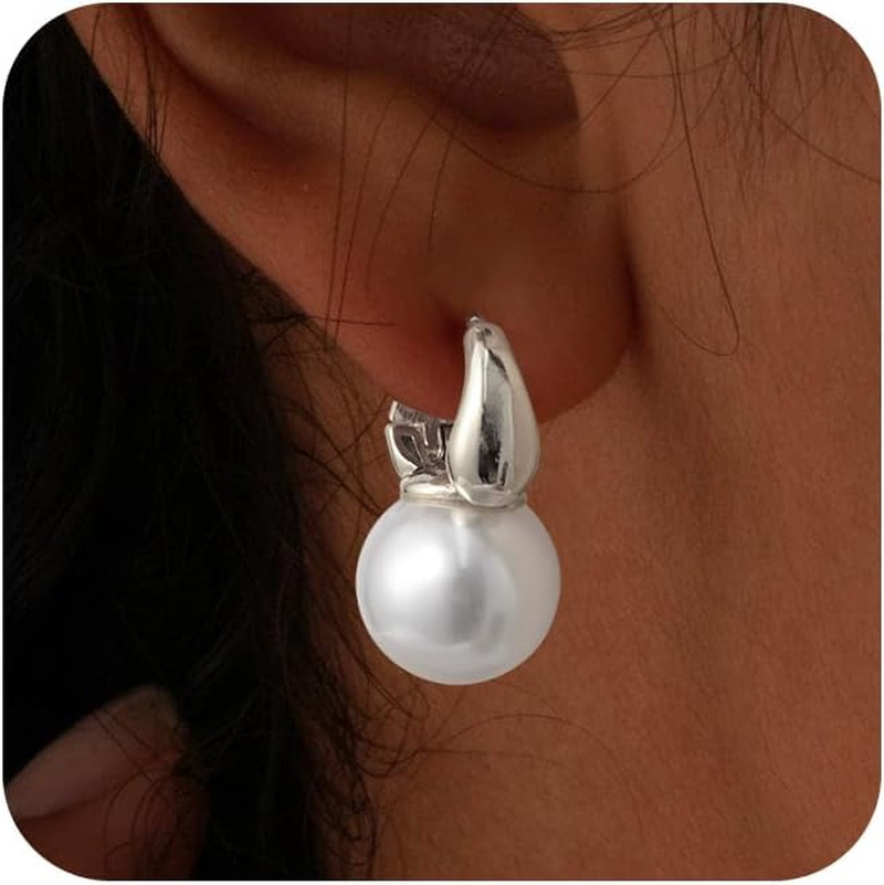 Aretes de perlas para mujer aretes colgantes de perlas cultivadas de agua dulce