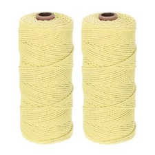 2 Pack 2mm x 164 Yard Light Yellow Natural Cotton Macrame Rope, 2 Strands