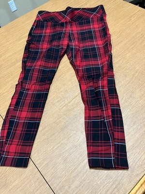 Torrid Pixie Women's Red/Black Plaid Pixie Pants Size 0-Reg - MINT CONDIT. - RB3