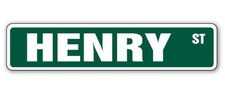 HENRY Street Sign Childrens Name Room Metal S...