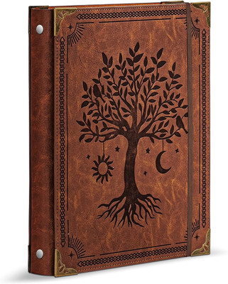 Leather 3 Ring Binder Fits 8.5''X11'' Letter Size Paper, 2 Inch round Ring Binde