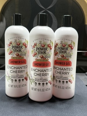 **Rare**  Power Stick Shower Gel Enchanted Cherry 16 Fl Lot of 3 *FREE SHIPPING 