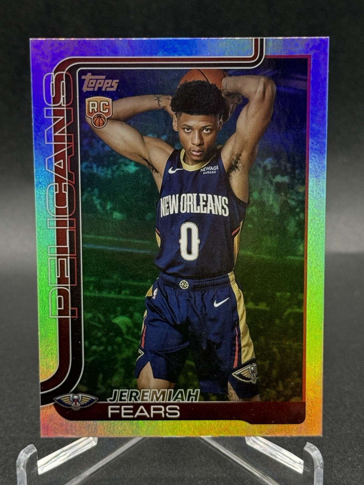 JEREMIAH FEARS 2025-26 TOPPS FLAGSHIP ROOKIE RAINBOW FOIL PELICANS RC #207