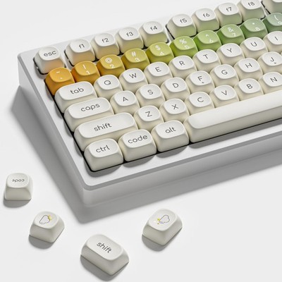 130 PCS Womier PBT Keycap White Japanese Rainbow Fits 60/65/75/100 Percent