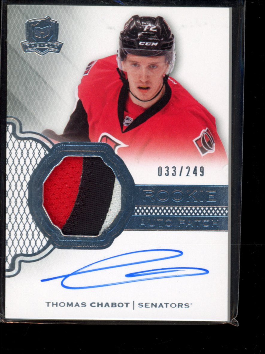 2016 UPPER DECK THE CUP #173 THOMAS CHABOT ROOKIE PATCH AUTO MEM RC ROOKIE /249