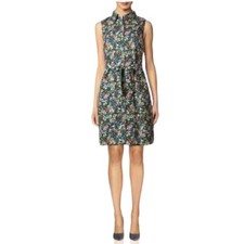 Tommy Hilfiger Floral Sleeveless Button Down Cotton Mini Dress Sz 6