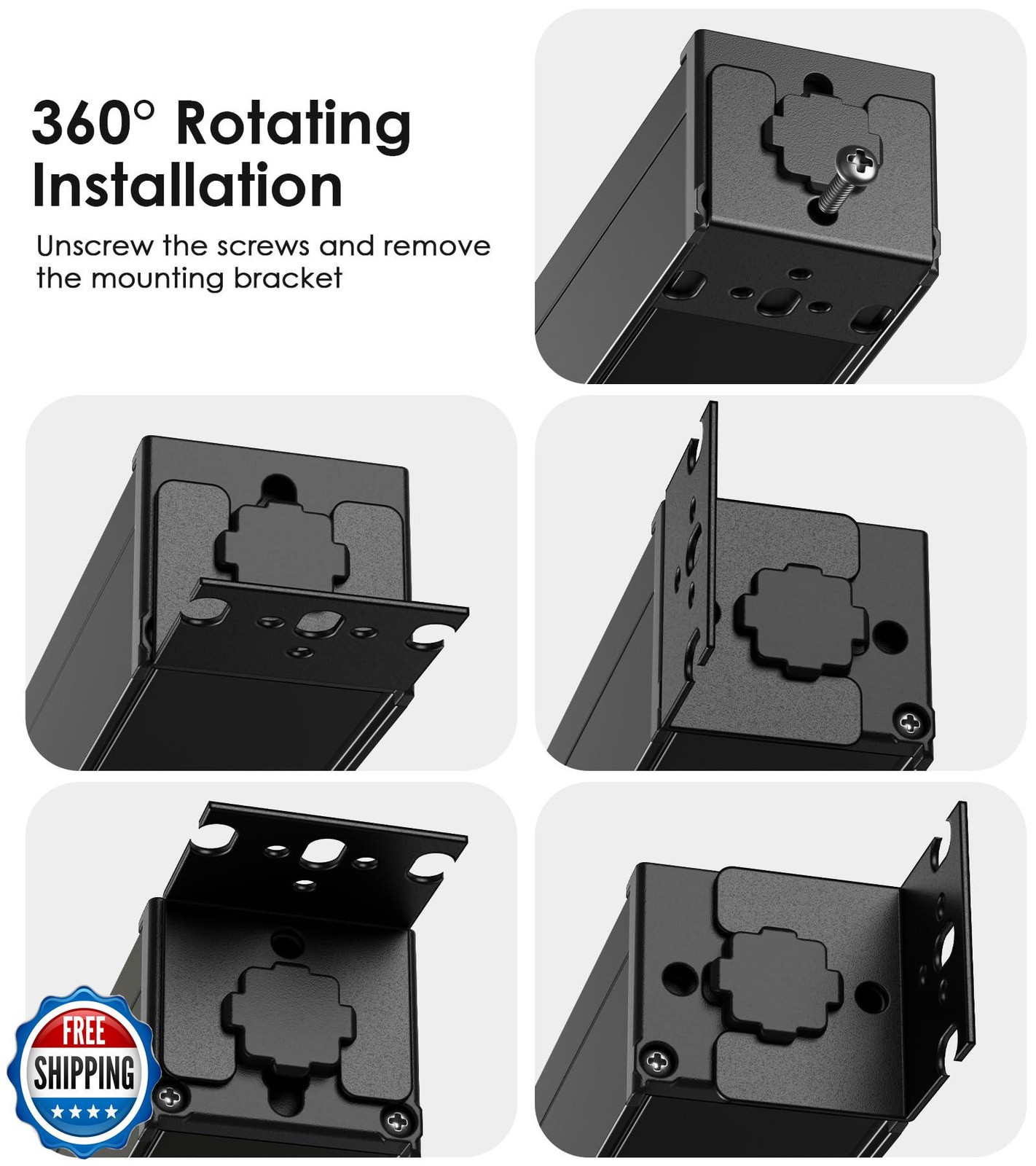 JUNNUJ 20 Amp Power Strip Surge Protector 4800J, Heavy Duty 8 Outlet Metal Mu