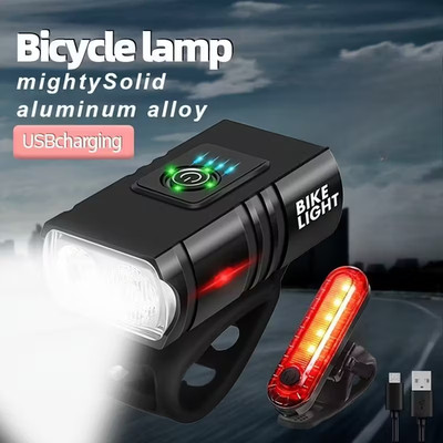 Fahrradlicht SET Wiederaufladbar wasserdicht Frontlicht + Rücklich 1000LUX