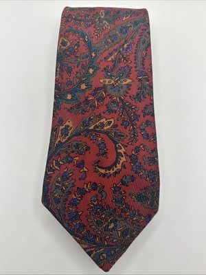 Robert Talbott Best of Class Silk Tie Red Paisley Floral 59x3.5  USA Made