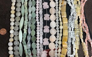 Bulk sale //lot of 16 strands mix shape gem stone beads/(n199b)
