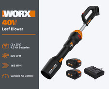 Worx WG585 Cordless 40V Pro Leaf Blower with 2 batteries and charging dock