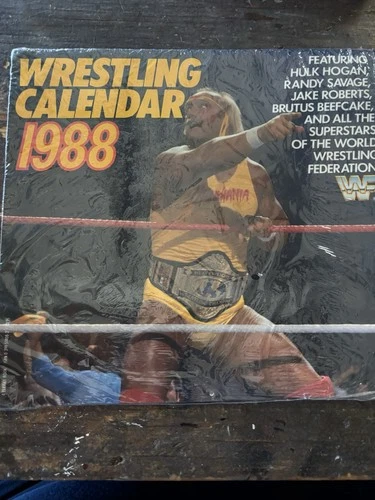 WWF officially licensed 1988 Calendar, Hulk Hogan, Randy Savage Excellent Cond