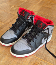 NIKE AIR JORDAN 1 MID sneaker alte originali 38,5 (5,5) nero/grigio/rosso