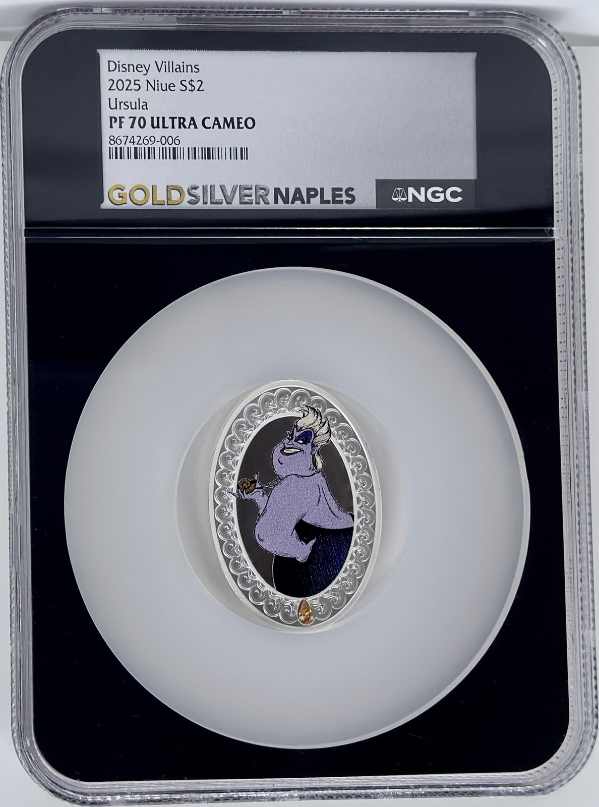 Niue Disney Villains Ursula 2025 1 Oz 999 Silver Proof Coin NGC PF70 UCAM