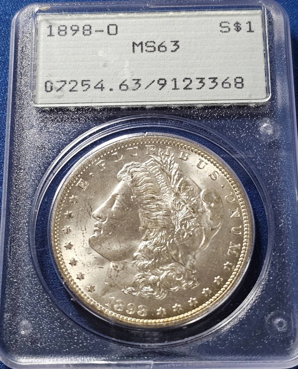 PCGS Certified MS 63 Graded 1898 Year Morgan US Dollars (1878-1921