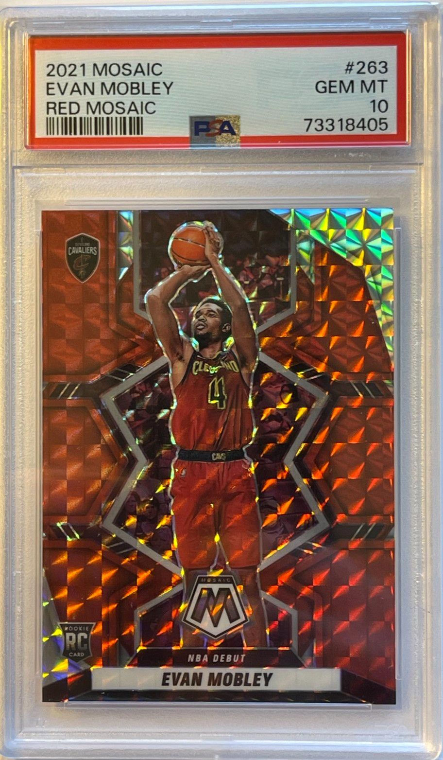 SP RED MOSAIC🔥2021 EVAN MOBLEY #263 Rookie PSA 10 GEM MINT Cavs Trojans RC All⭐