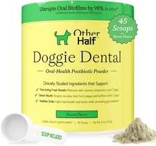 OTHER HALF Doggie Dental Supplement Powder - Dog Breath Freshener & 45 Scoops 
