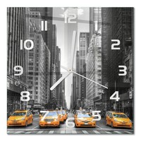 Dekorative Wanduhr Mit Leisem Uhrwerk Taxis New York WeißE Zeiger 30X30 Cm