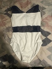 Motionwear Women's White Colorblock Dance Leotard MPN 449 2124