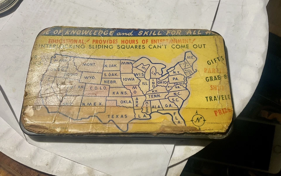 Rompecabezas Diapositivas Vintage Mapa Estados Unidos 5" x 3" Foto 4 de 4