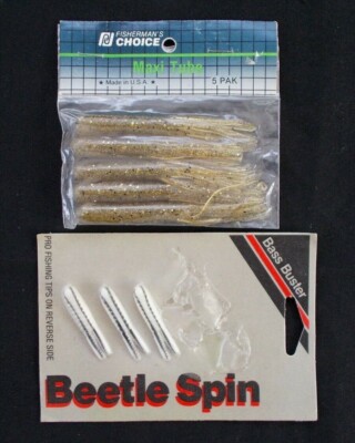 New Fishing Lure Lot: 5 Fisherman's Maxi Tubes & 3 Bass Buster Beetle Spins  | eBay