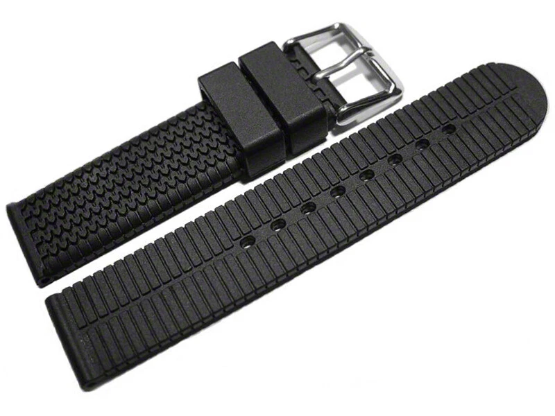 Bracelet de montre - silicone - Modèle Pneu 18mm 20mm 22mm NEUF - Photo 2/2