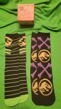 Jurassic Park Crated 2 Pair Loot Crate Exclusive Crew Socks Size 6-12
