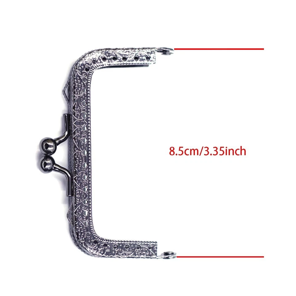 Quadratischer Geldbörsenrahmen Kussverschlüsse Schloss 85 mm geprägt Zum Selbermachen Geldbörse Clutch Hardware - Bild 4 von 4