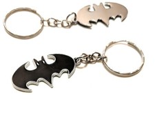 BATMAN Retro style black chrome Classic DC Comics Full Metal Keychain cosplay