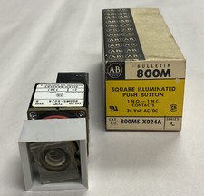 Allen Bradley,800MS-X024A,Square Illuminated Push Button Unit NOS